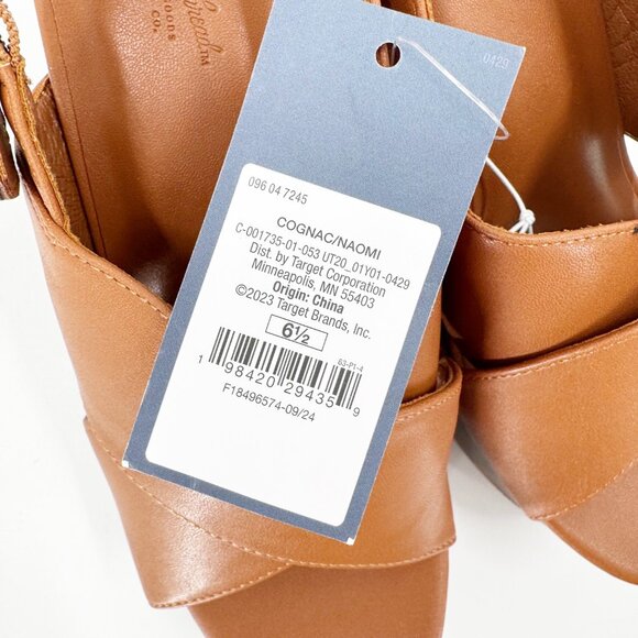 Universal Thread Women's Naomi Wood Wedge Heels - Cognac - Size 6.5 - Picture 5 of 6